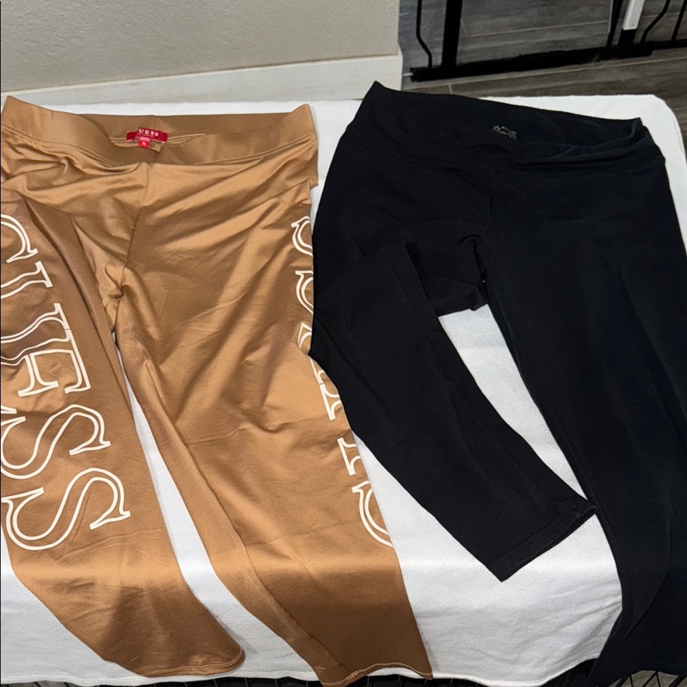 Guess Tan Leggings and Aerie Black Leggings